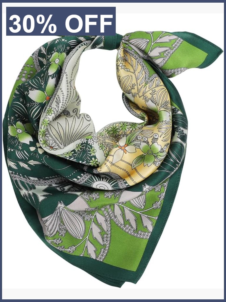 100% Mulberry Silk Square Scarf For Women 21x21 Inch Lightweight Neck Scarf